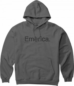 Emerica Pure Logo Sweatshirt Herr Mörkgrå | Sverige-9028641