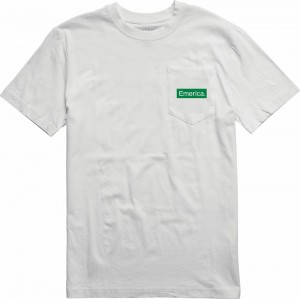 Emerica Pure Triangle Pocket T-shirt Herr Vita | Sverige-3750496