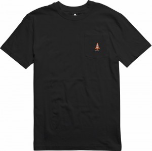 Emerica Streets Pocket T-shirt Herr Svarta | Sverige-6251973