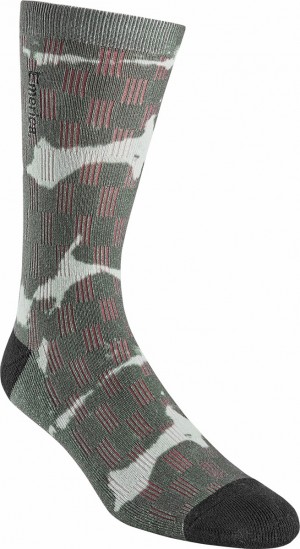 Emerica Stripe Tie-dye Strumpor Herr Olivgröna | Sverige-6587324