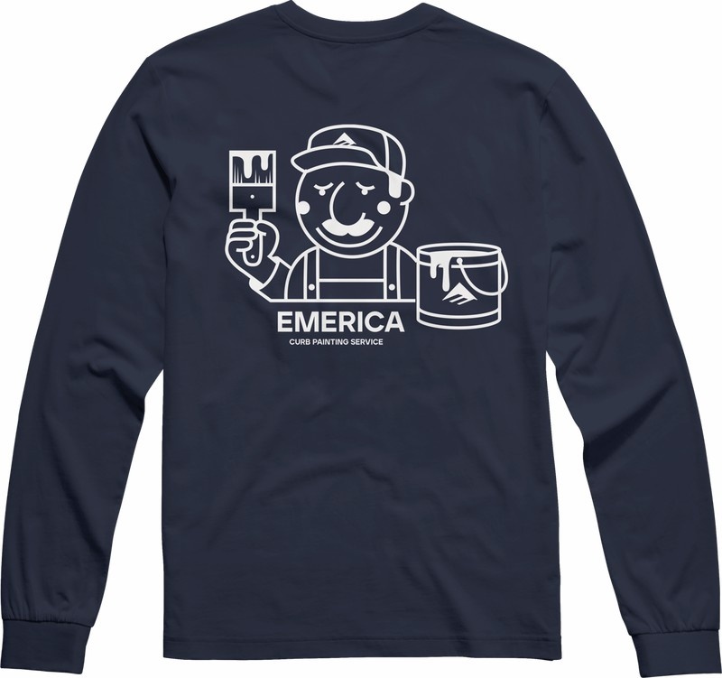 Emerica Curb Paint T-shirt Herr Marinblå | Sverige-8201796