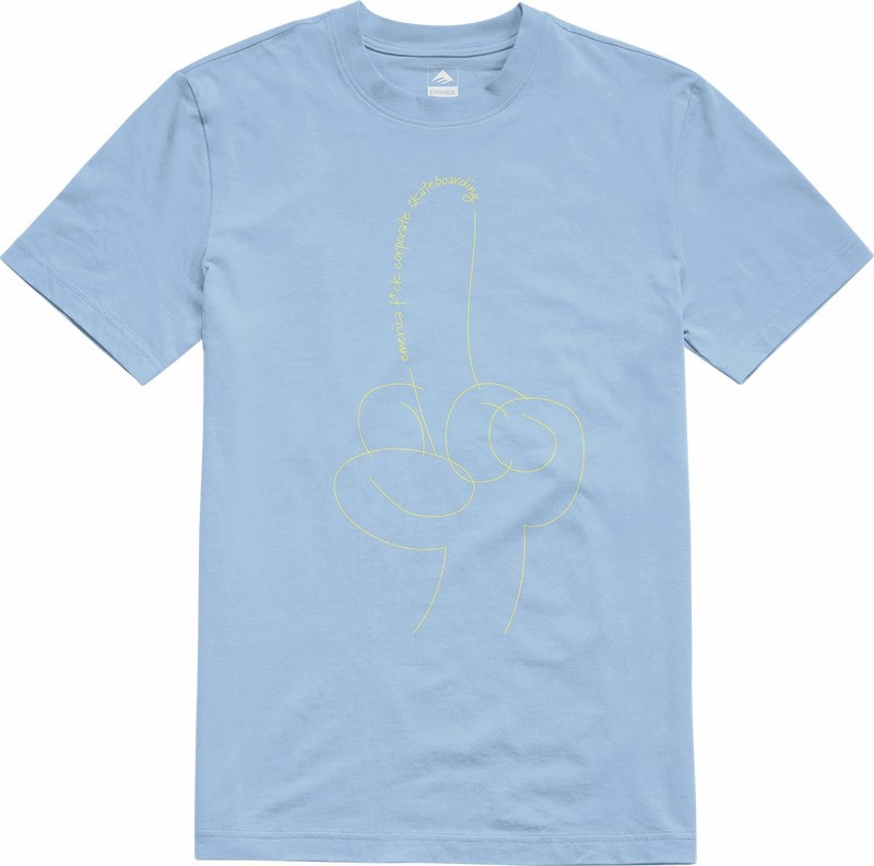 Emerica Eff Corporate T-shirt Herr Azurblå | Sverige-0986351