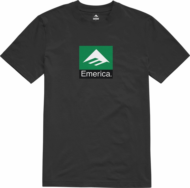 Emerica Klassiska Combo T-shirt Herr Svarta | Sverige-4653892