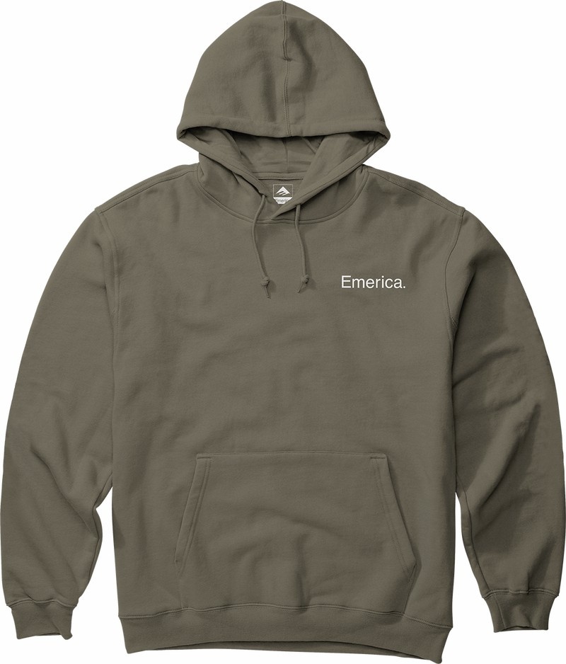 Emerica Lockup Sweatshirt Herr Mörkgröna | Sverige-3906215