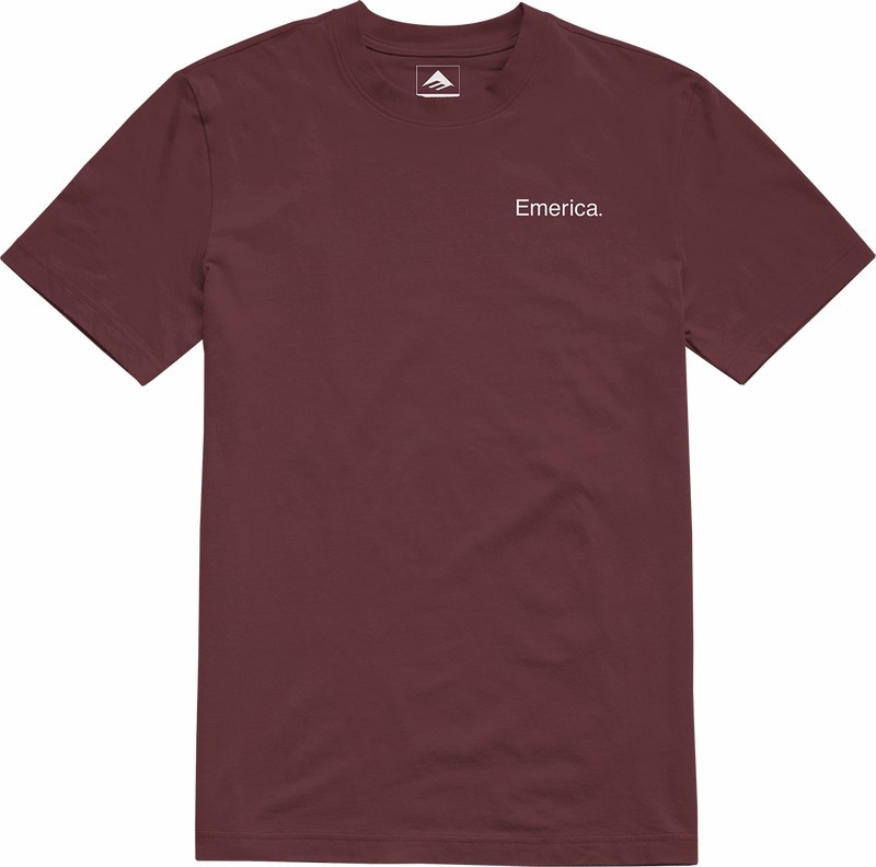 Emerica Lockup T-shirt Herr Vinröda | Sverige-0167234