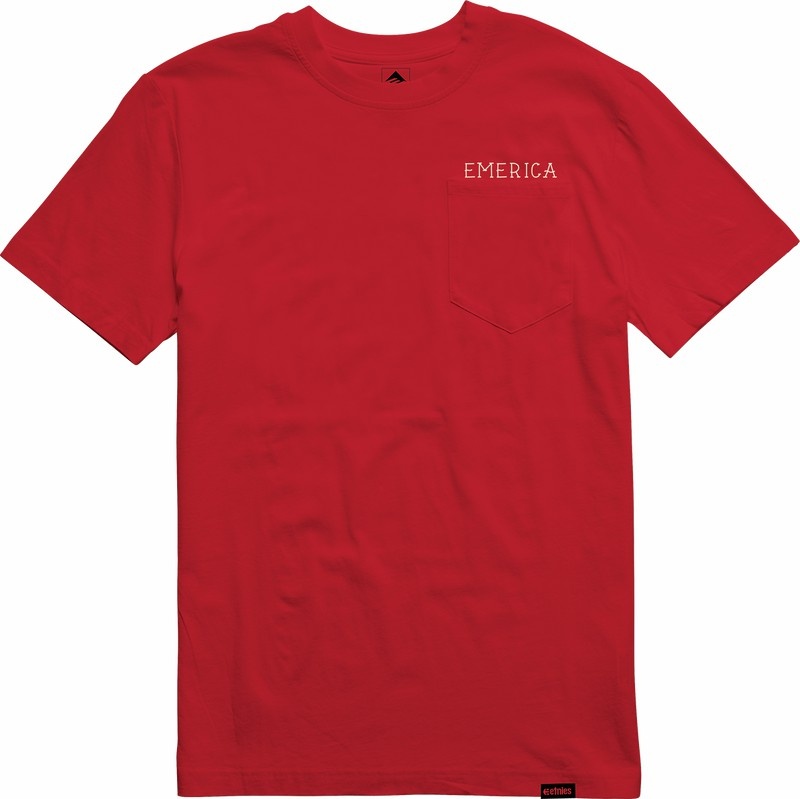 Emerica Love Triangle T-shirt Herr Röda | Sverige-9840731