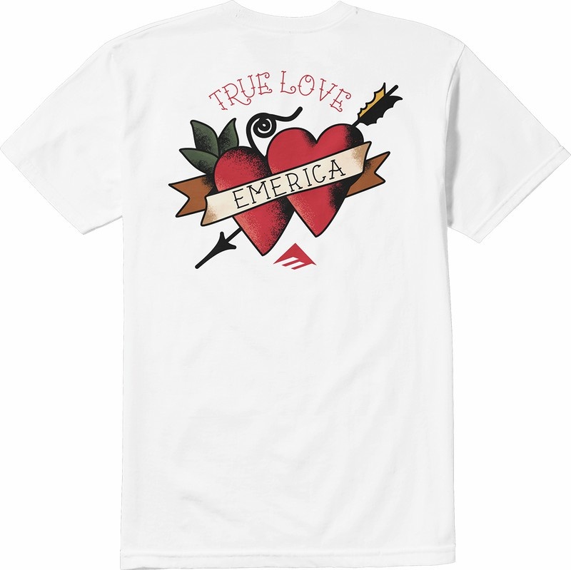 Emerica Love Triangle T-shirt Herr Vita | Sverige-1693784