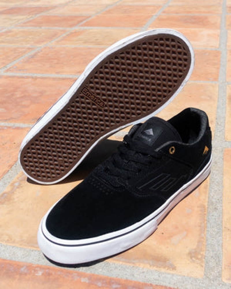Emerica Low Vulc Skateskor Herr Svarta Guld Vita | Sverige-7054821