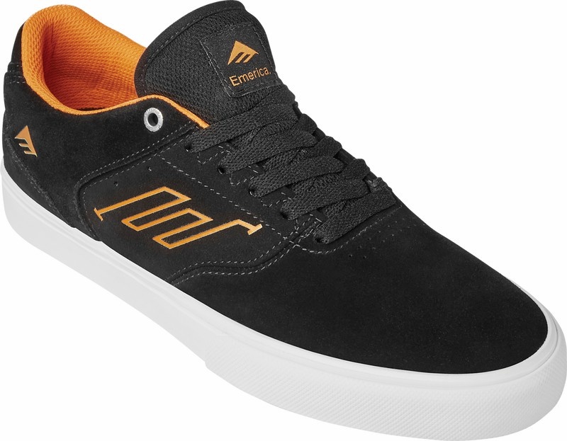 Emerica Low Vulc X Jordan Powell Skateskor Herr Svarta Vita Orange | Sverige-9364758