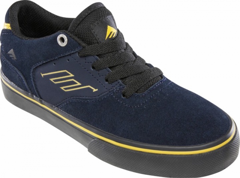 Emerica Low Vulc Youth Skateskor Herr Marinblå Svarta | Sverige-3471965