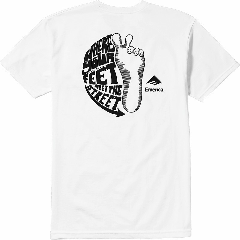 Emerica Pavement T-shirt Herr Vita | Sverige-1046935