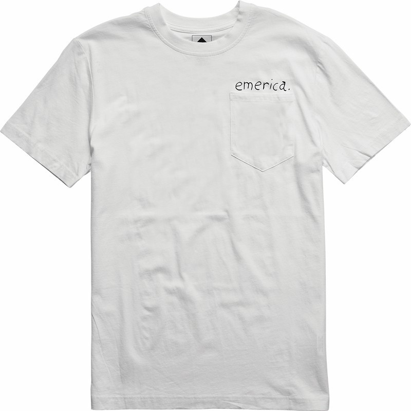 Emerica Pink Elephant T-shirt Herr Vita | Sverige-8036297