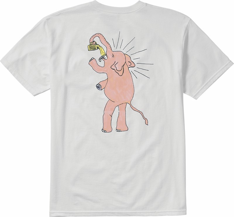 Emerica Pink Elephant T-shirt Herr Vita | Sverige-8036297
