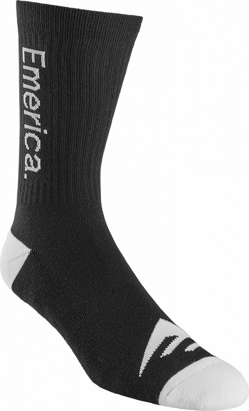 Emerica Pure Strumpor Herr Svarta Vita | Sverige-7086243