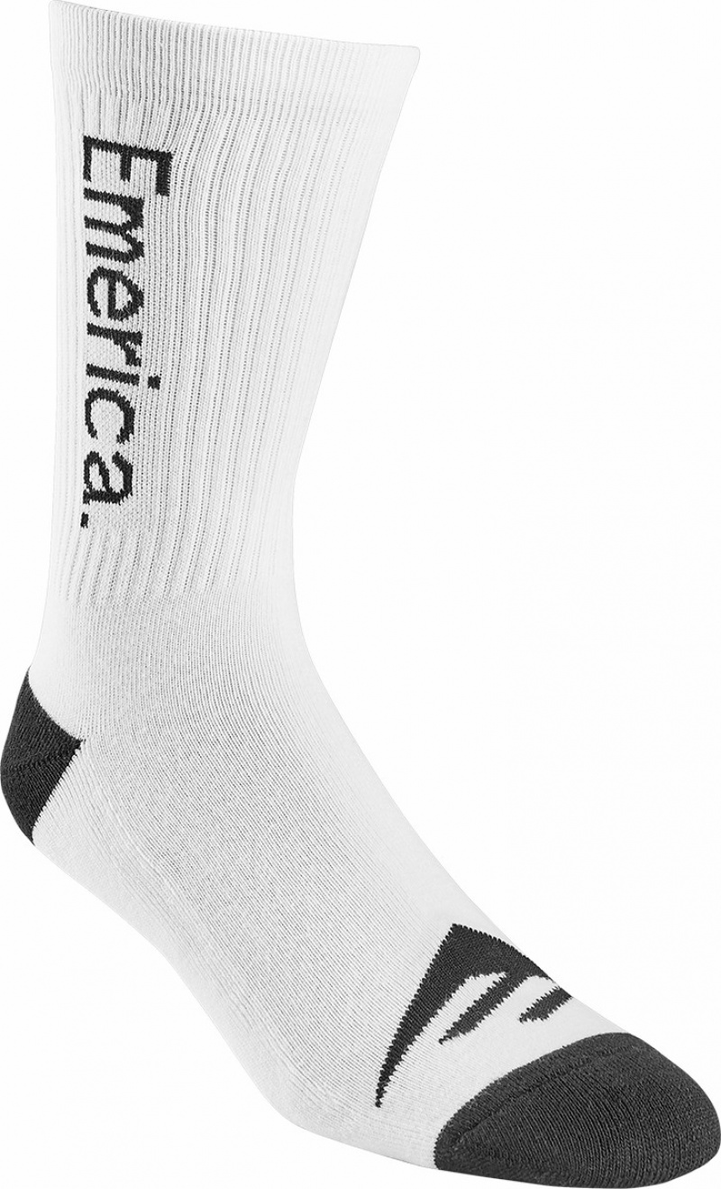 Emerica Pure Strumpor Herr Vita Svarta | Sverige-9867054