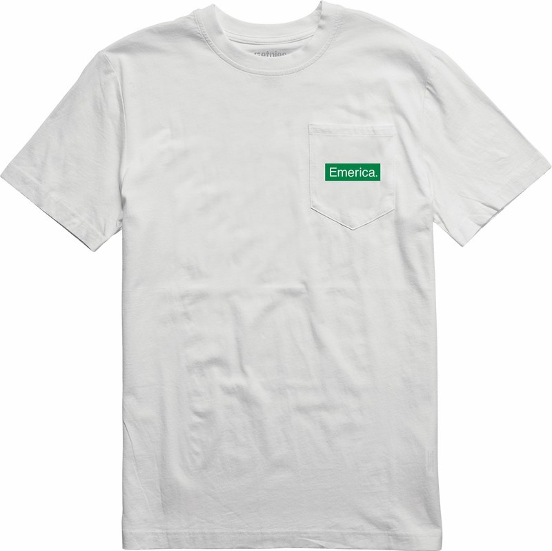 Emerica Pure Triangle Pocket T-shirt Herr Vita | Sverige-4069587