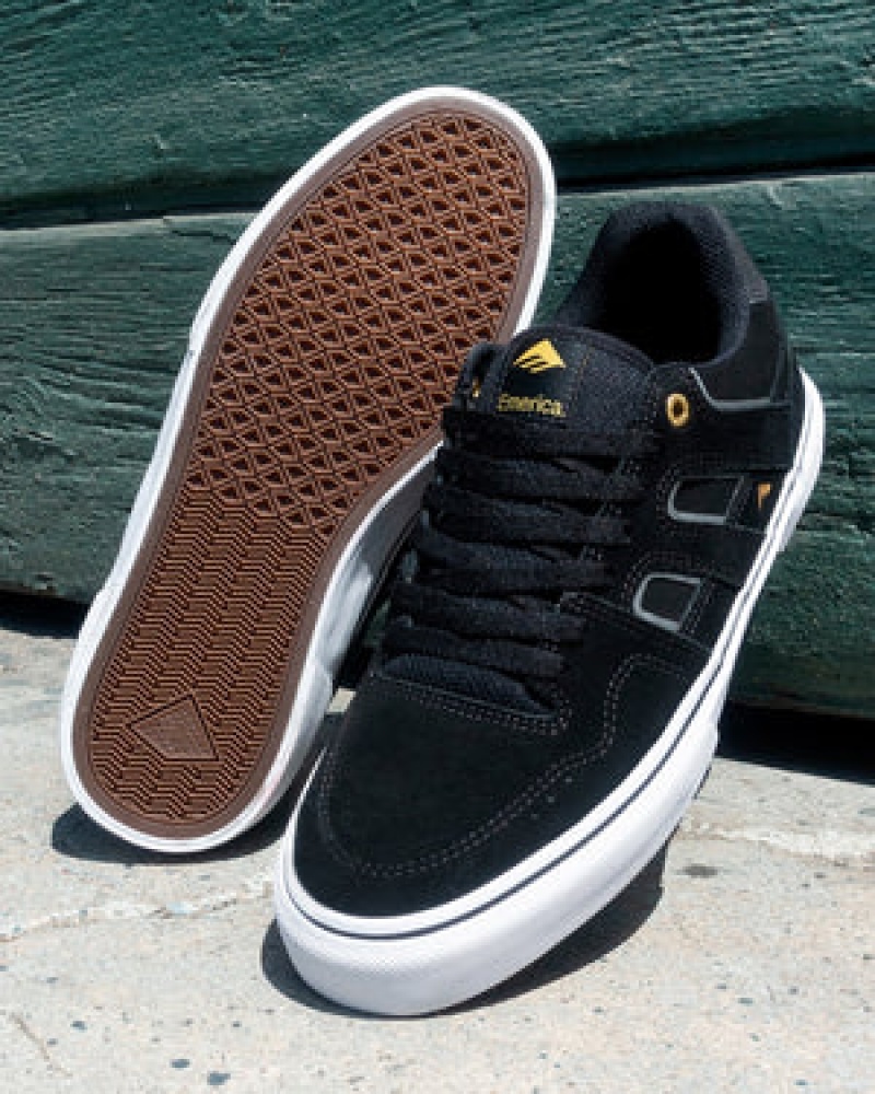 Emerica Tilt G6 Vulc Skateskor Herr Svarta Vita Guld | Sverige-5407826