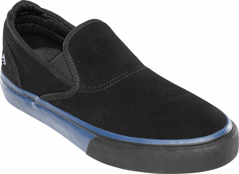 Emerica Wino G6 Slip-on Skateskor Herr Svarta Blå Svarta | Sverige-3628015