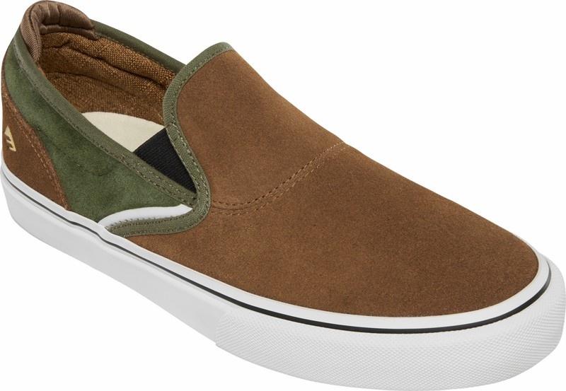 Emerica Wino G6 Slip-on X Chris Wimer Skateskor Herr Bruna Gröna | Sverige-6285094