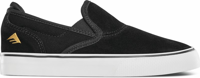 Emerica Wino G6 Slip-on Youth Skateskor Herr Svarta Vita Guld | Sverige-5902814