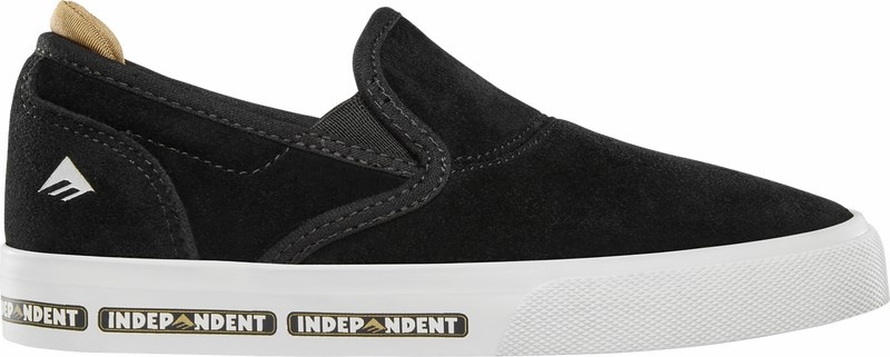 Emerica Wino Slip-on Youth X Independent Skateskor Herr Svarta | Sverige-2618450